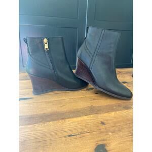 Luca Lane Wedge Comfort Leather Boots Sz 6